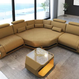 Wildlederoptik Ecksofa Aurora mit Ottomane L-Form (Symmetrisch) S