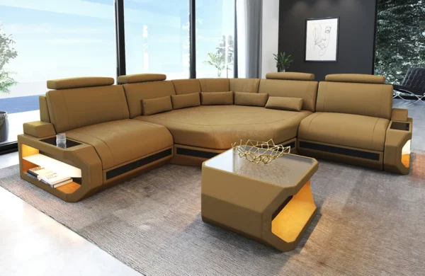 Wildlederoptik Ecksofa Aurora mit Ottomane L-Form (Symmetrisch) S – Bild 5