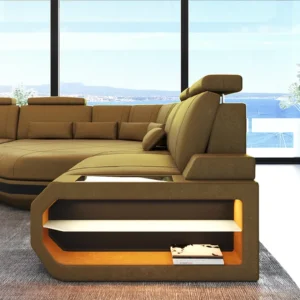 Wildlederoptik Ecksofa Aurora mit Ottomane L-Form (Symmetrisch) S