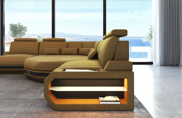 Wildlederoptik Ecksofa Aurora mit Ottomane L-Form (Symmetrisch) S – Bild 6