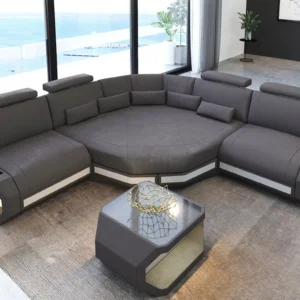 Wildlederoptik Ecksofa Aurora mit Ottomane L-Form (Symmetrisch) S