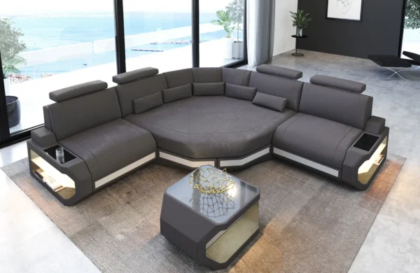 Wildlederoptik Ecksofa Aurora mit Ottomane L-Form (Symmetrisch) S – Bild 7