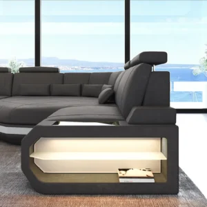 Wildlederoptik Ecksofa Aurora mit Ottomane L-Form (Symmetrisch) S