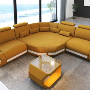 Wildlederoptik Ecksofa Aurora mit Ottomane L-Form (Symmetrisch) S
