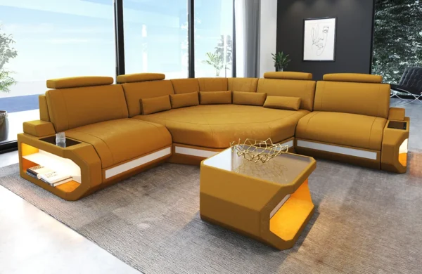 Wildlederoptik Ecksofa Aurora mit Ottomane L-Form (Symmetrisch) S – Bild 2