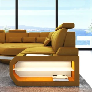 Wildlederoptik Ecksofa Aurora mit Ottomane L-Form (Symmetrisch) S