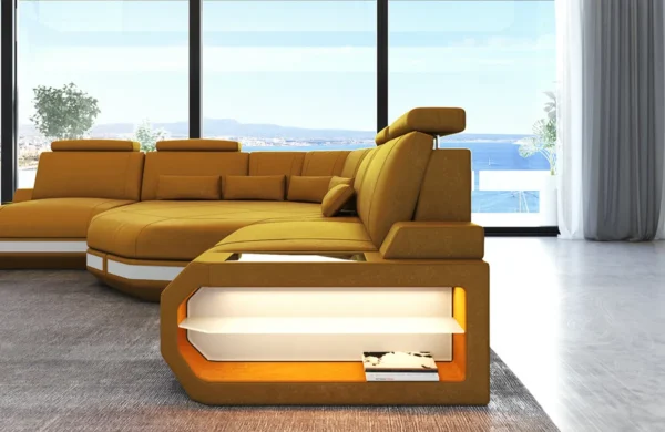 Wildlederoptik Ecksofa Aurora mit Ottomane L-Form (Symmetrisch) S – Bild 3