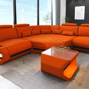 Wildlederoptik Ecksofa Aurora mit Ottomane L-Form (Symmetrisch) S