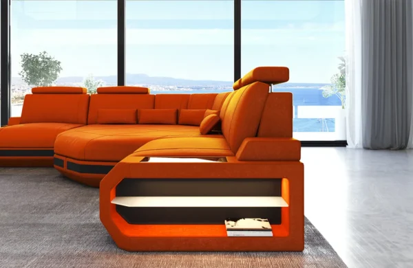 Wildlederoptik Ecksofa Aurora mit Ottomane L-Form (Symmetrisch) S – Bild 12