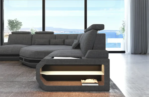 Webstoff Ecksofa Aurora mit Ottomane L-Form (Symmetrisch) S – Bild 9