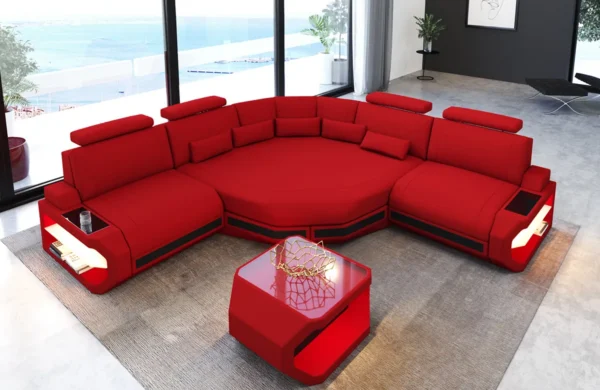 Mikrofaser Ecksofa Aurora mit Ottomane L-Form (Symmetrisch) S – Bild 10