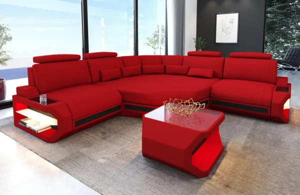 Mikrofaser Ecksofa Aurora mit Ottomane L-Form (Symmetrisch) S – Bild 11