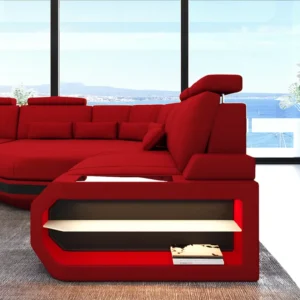 Mikrofaser Ecksofa Aurora mit Ottomane L-Form (Symmetrisch) S