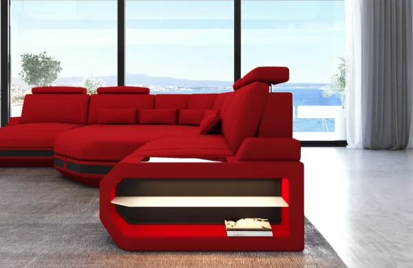 Mikrofaser Ecksofa Aurora mit Ottomane L-Form (Symmetrisch) S – Bild 12
