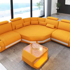 Mikrofaser Ecksofa Aurora mit Ottomane L-Form (Symmetrisch) S