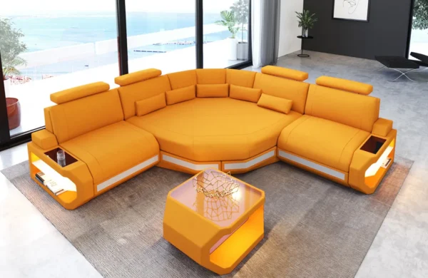 Mikrofaser Ecksofa Aurora mit Ottomane L-Form (Symmetrisch) S – Bild 7