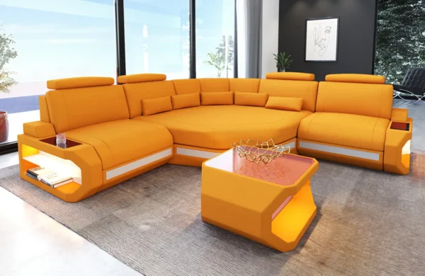 Mikrofaser Ecksofa Aurora mit Ottomane L-Form (Symmetrisch) S – Bild 8