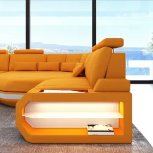 Mikrofaser Ecksofa Aurora mit Ottomane L-Form (Symmetrisch) S