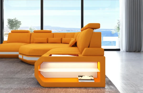 Mikrofaser Ecksofa Aurora mit Ottomane L-Form (Symmetrisch) S – Bild 9