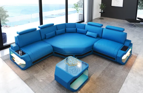 Kunstleder Ecksofa Aurora mit Ottomane L-Form (Symmetrisch) S – Bild 10