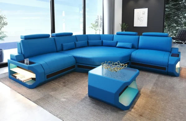 Kunstleder Ecksofa Aurora mit Ottomane L-Form (Symmetrisch) S – Bild 11