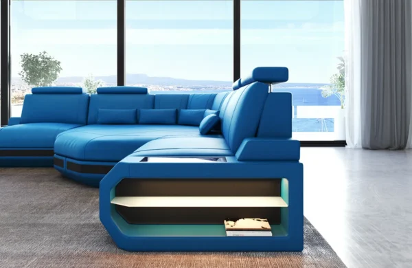 Kunstleder Ecksofa Aurora mit Ottomane L-Form (Symmetrisch) S – Bild 12
