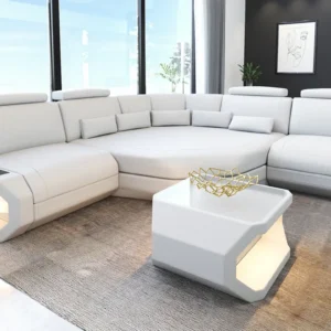 Büffelleder Ecksofa Aurora mit Ottomane L-Form (Symmetrisch) S