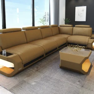 Wildlederoptik Ecksofa Aurora L-Form M