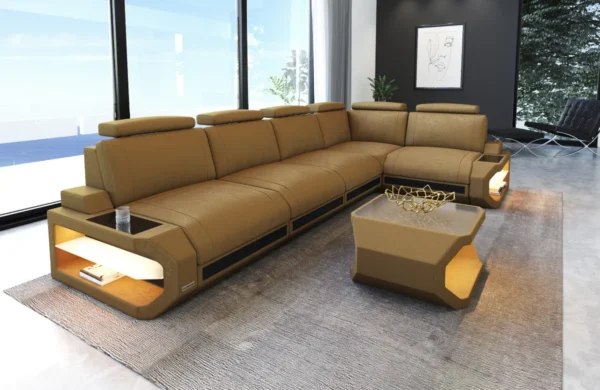 Wildlederoptik Ecksofa Aurora L-Form M – Bild 5