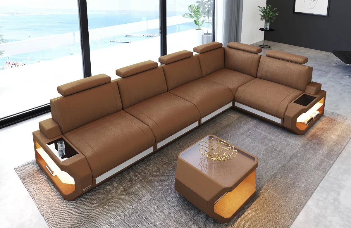 Wildlederoptik Ecksofa Aurora L-Form M