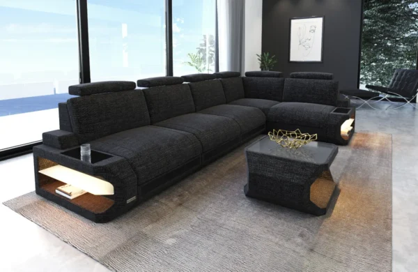 Webstoff Ecksofa Aurora L-Form M – Bild 5