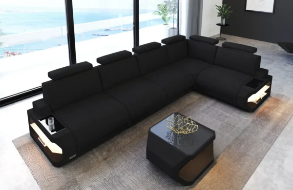 Webstoff Ecksofa Aurora L-Form M – Bild 7