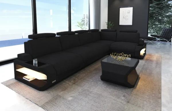Webstoff Ecksofa Aurora L-Form M – Bild 8