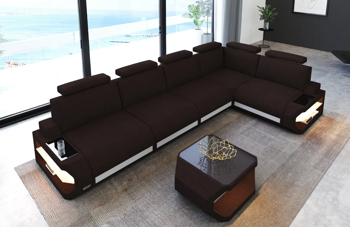 Webstoff Ecksofa Aurora L-Form M