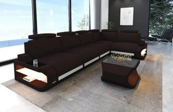 Webstoff Ecksofa Aurora L-Form M – Bild 2