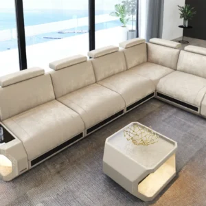 Samtstoff Ecksofa Aurora L-Form M