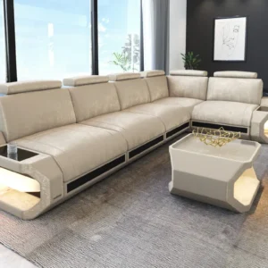 Samtstoff Ecksofa Aurora L-Form M