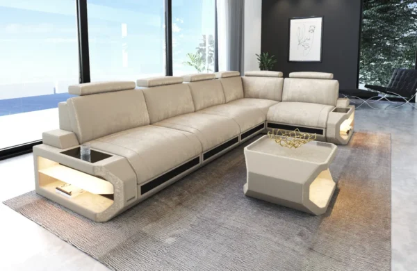 Samtstoff Ecksofa Aurora L-Form M – Bild 2