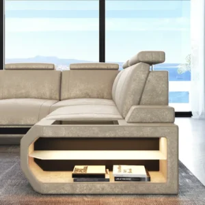Samtstoff Ecksofa Aurora L-Form M