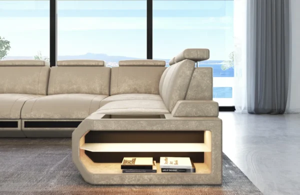 Samtstoff Ecksofa Aurora L-Form M – Bild 3
