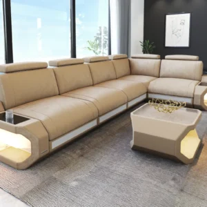 Samtstoff Ecksofa Aurora L-Form M