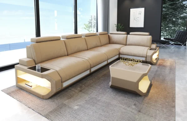 Samtstoff Ecksofa Aurora L-Form M – Bild 5