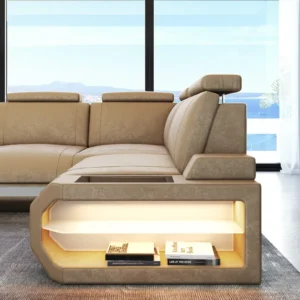 Samtstoff Ecksofa Aurora L-Form M