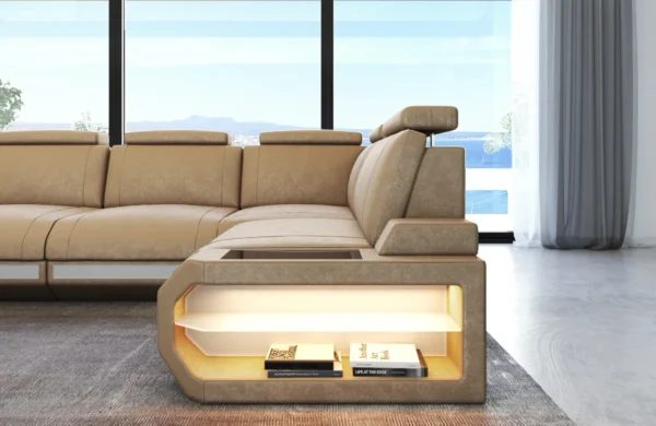 Samtstoff Ecksofa Aurora L-Form M – Bild 6