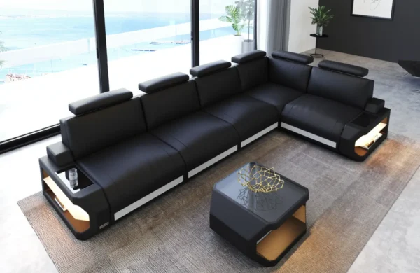 Kunstleder Ecksofa Aurora L-Form M – Bild 4