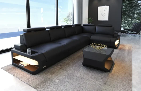 Kunstleder Ecksofa Aurora L-Form M – Bild 8