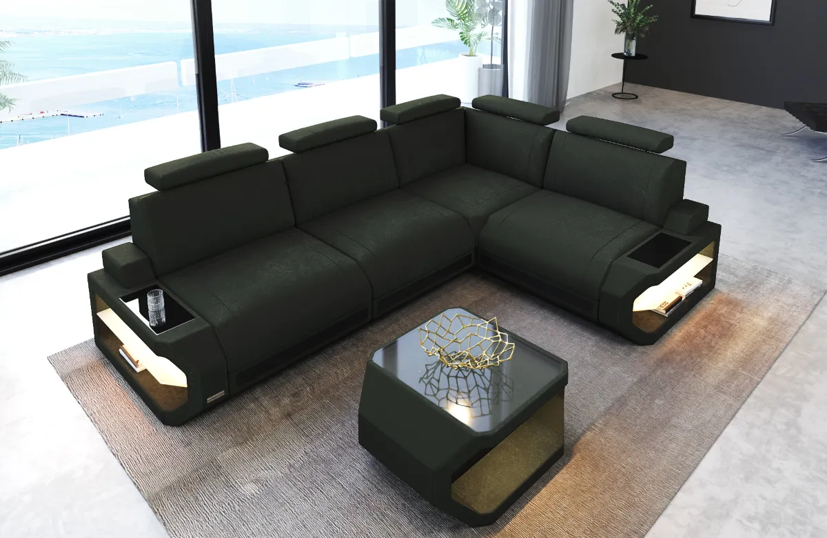 Wildlederoptik Ecksofa Aurora L-Form S