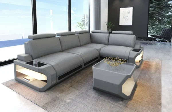 Wildlederoptik Ecksofa Aurora L-Form S – Bild 8
