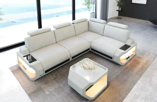 Webstoff Ecksofa Aurora L-Form S
