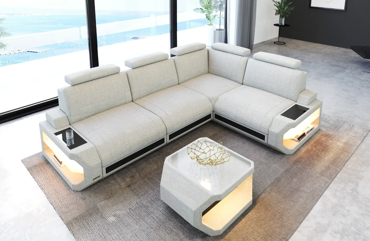Webstoff Ecksofa Aurora L-Form S